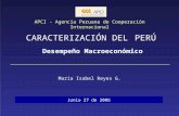 CARACTERIZACIÓN DEL PERÚ María Isabel Reyes G. APCI - Agencia Peruana de Cooperación Internacional Desempeño Macroeconómico Junio 27 de 2006.