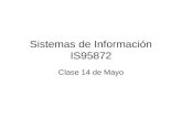 Sistemas de Información IS95872 Clase 14 de Mayo.
