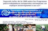 Segundo taller de la CRM sobre los Programas para trabajadores temporales extranjeros: un enfoque intrarregional o sur-sur” “Panorama en Centroamérica.