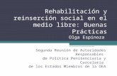 Rehabilitación y reinserción social en el medio libre: Buenas Prácticas Olga Espinoza Segunda Reunión de Autoridades Responsables de Política Penitenciaria.