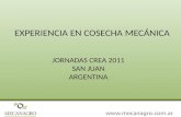 EXPERIENCIA EN COSECHA MECÁNICA JORNADAS CREA 2011 SAN JUAN ARGENTINA.