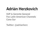 AdriánHerzkovich Adrián Herzkovich SVP & Gerente General Fox Latin American Channels Cono Sur Twitter: @adrianherz.