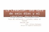 La Creación: una obra de seis días y el séptimo descanso Foro de reflexión y estudio sobre el Youcat Sesión 24ª Mons. Atilano Rodríguez Obispo de Sigüenza-Guadalajara.