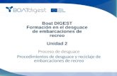 Boat DIGEST Formación en el desguace de embarcaciones de recreo Unidad 2 Proceso de desguace Procedimientos de desguace y reciclaje de embarcaciones de.