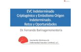 EVC Indeterminado Criptogénico y Embolismo Origen Indeterminado. Retos y Oportunidades Dr. Fernando Barinagarrementeria.