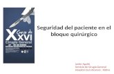 Seguridad del paciente en el bloque quirúrgico Javier Aguiló Servicio de Cirugía General Hospital Lluís Alcanyís - Xàtiva.
