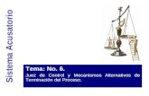 Sistema Acusatorio Tema: No. 6. Juez de Control y Mecanismos Alternativos de Terminación del Proceso.