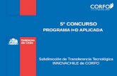 Subdirección de Transferencia Tecnológica INNOVACHILE de CORFO 5° CONCURSO PROGRAMA I+D APLICADA.