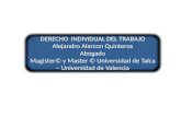 DERECHO INDIVIDUAL DEL TRABAJO Alejandro Alarcon Quinteros Abogado Magister© y Master © Universidad de Talca – Universidad de Valencia DERECHO INDIVIDUAL.