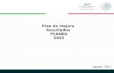 Agosto 2015 Plan de mejora Resultados PLANEA 2015.