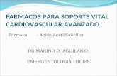 FARMACOS PARA SOPORTE VITAL CARDIOVASCULAR AVANZADO Fármaco: - Acido AcetilSalicilico DR MARINO D. AGUILAR O. EMERGENTOLOGIA - HCIPS.