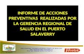 INFORME DE ACCIONES PREVENTIVAS REALIZADAS POR LA GERENCIA REGIONAL DE SALUD EN EL PUERTO SALAVERRY.