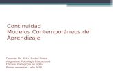Continuidad Modelos Contemporáneos del Aprendizaje Docente: Ps. Erika Zuchel Pérez Asignatura: Psicología Educacional Carrera: Padagogía en Inglés Primer.