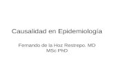 Causalidad en Epidemiología Fernando de la Hoz Restrepo. MD MSc PhD.