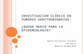 INVESTIGACION CLÍNICA EN TUMORES GENITOURINARIOS: ¿Q UEDA HUECO PARA LA EPIDEMIOLOGÍA ? María Gutiérrez Toribio HU.Alava Madrid 23/06/2015.