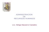 ADMINISTRACION DE RECURSOS HUMANOS Lic. Helga Navarro Canales.