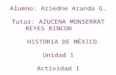 Alumno: Ariedne Aranda G. Tutor: AZUCENA MONSERRAT REYES RINCON HISTORIA DE MÉXICO Unidad 1 Actividad 1.