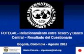 FOTEGAL- Relacionamiento entre Tesoro y Banco Central – Resultado del Cuestionario Bogotá, Colombia - Agosto 2012 Mario Pessoa – mpessoa@imf.org.