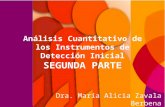 Análisis Cuantitativo de los Instrumentos de Detección Inicial SEGUNDA PARTE