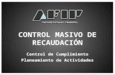 CONTROL MASIVO DE RECAUDACIÓN Control de Cumplimiento Planeamiento de Actividades