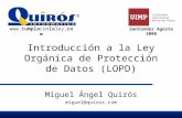 Introducción a la Ley Orgánica de Protección de Datos (LOPD)