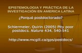 EPISTEMOLOGIA Y PRÁCTICA DE LA INVESTIGACIÓN EN AMERICA LATINA
