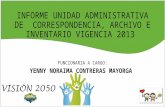INFORME UNIDAD ADMINISTRATIVA DE  CORRESPONDENCIA, ARCHIVO E INVENTARIO VIGENCIA 2013