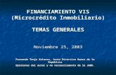 FINANCIAMIENTO VIS (Microcrédito Inmobiliario) TEMAS GENERALES Noviembre 25, 2003