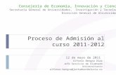 Proceso de Admisión al curso 2011-2012