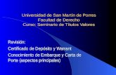 Universidad de San Martín de Porres Facultad de Derecho Curso: Seminario de Títulos Valores