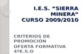 I.E.S. “SIERRA MINERA” CURSO 2009/2010
