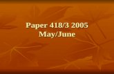 Paper 418/3 2005 May/June