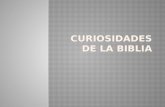 CURIOSIDADES DE LA BIBLIA