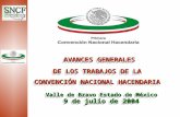 AVANCES GENERALES  DE LOS TRABAJOS DE LA   CONVENCIÓN NACIONAL HACENDARIA