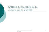 UNIDAD 1: El análisis de la comunicación política