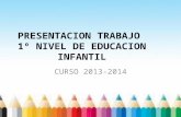 PRESENTACION TRABAJO   1º NIVEL DE EDUCACION  INFANTIL