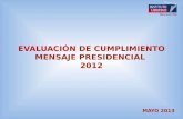 EVALUACIÓN  DE CUMPLIMIENTO MENSAJE PRESIDENCIAL  2012