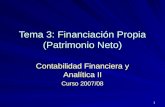 Tema 3: Financiación Propia (Patrimonio Neto)