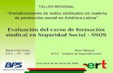 Evaluación del curso de formación sindical en Seguridad Social - SSOS