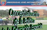 Conceptualización de la Política  de la Educación Especial