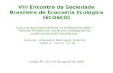 VIII Encontro da Sociedade Brasileira de Economia Ecológica (ECOECO)