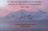 EL FORO DE PROFESIONALES EN TURISMO  ADHIERE AL AÑO POLAR INTERNACIONAL  2007-2008