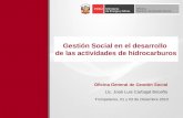 Gestión Social en el desarrollo  de las actividades de hidrocarburos