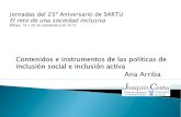Contenidos e instrumentos de las políticas de inclusión social e inclusión activa Ana Arriba
