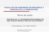 Tema de tesis: “ESTUDIO DE LA CONTAMINACIÓN SONORA EN UNA PLANTA PRODUCTORA DE ELECTRODOS”