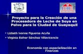 Proyecto para la Creación de una Procesadora de Leche de Soya en Polvo para la Ciudad de Guayaquil