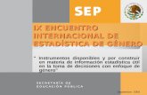 IX ENCUENTRO INTERNACIONAL DE ESTADÍSTICA DE GÉNERO