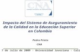 Impacto del Sistema de Aseguramiento de la Calidad en la Educación Superior  en Colombia