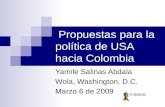 Propuestas para la política de USA hacia Colombia