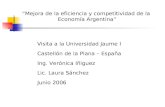 “Mejora de la eficiencia y competitividad de la  Economía Argentina”